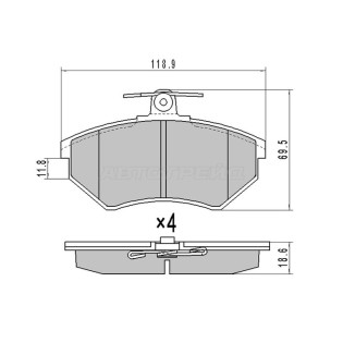 Колодки тормозные перед AUDI A6 99- SAT