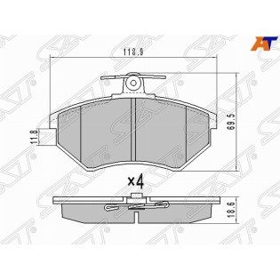 Колодки тормозные перед AUDI A6 99- SAT