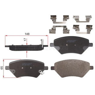 Колодки тормозные перед CHERY TIGGO 4 17-/TIGGO 7 16-/TIGGO 8 19-/OMODA C5 (с крепежом) SAT