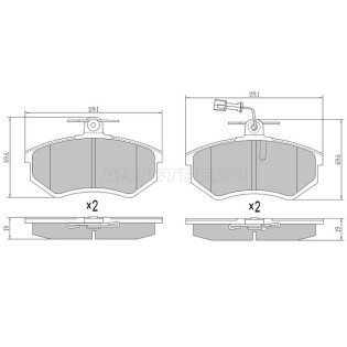 Колодки тормозные перед CHERY TIGGO II/VAG CADDY 95-04/PASSAT 88-97/A80 91-96 SAT