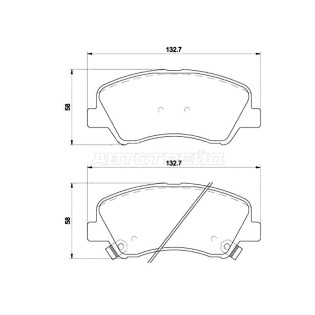 Колодки тормозные перед HYUNDAI SOLARIS 10-/CRETA 15-/KIA RIO 10- BREMBO