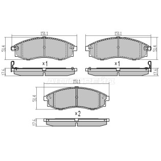 Колодки тормозные перед MITSUBISHI L200 01-07 SAT