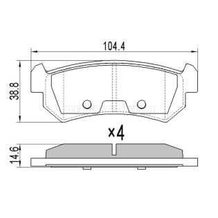 Колодки тормозные зад CHEVROLET LACETTI 04- SAT