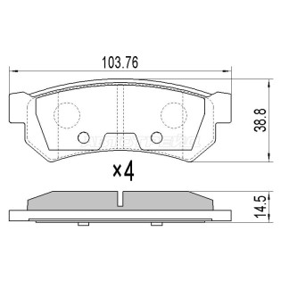 Колодки тормозные зад CHEVROLET LACETTI 04- SAT