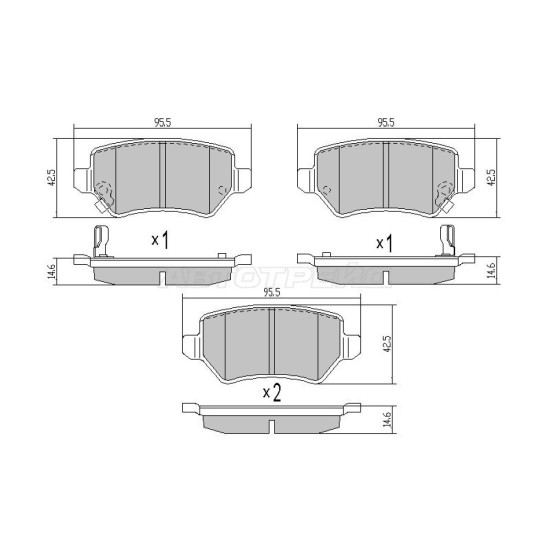 Колодки тормозные зад LADA X-RAY/OPEL ASTRA G 98-05/H 05-/CORSA C 03-06/ZAFIRA A/B 99- SAT