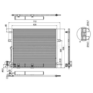 Радиатор кондиционера Mercedes-Benz M-Class 05-11 / GL-Class 06-12 / R-Class 05-13 SAT
