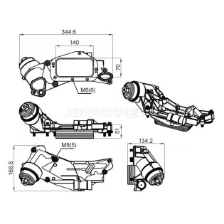 Радиатор масляный в сборе CHEVROLET CRUZE 09-/OPEL ASTRA J 10-/MOKKA 12- SAT