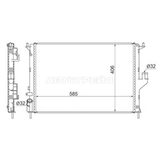 Радиатор RENAULT LOGAN/SANDERO 1.4/1.6 с кондиционером 08-/RENAULT DUSTER 1.6/2.0 без AC/LADA LARGUS HOSU