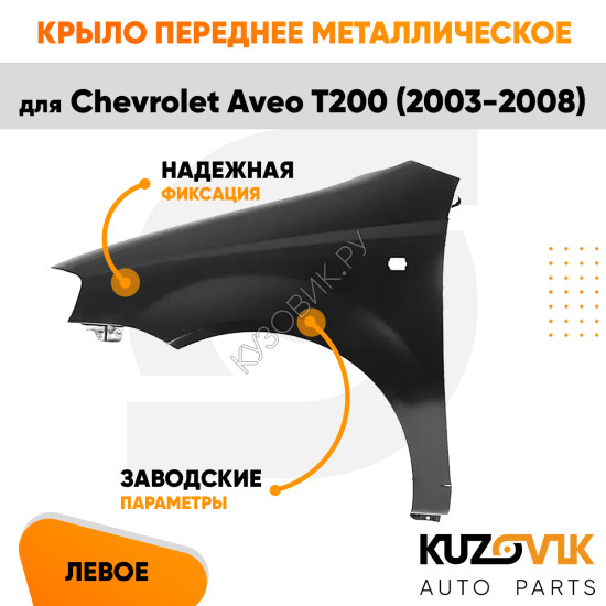 Крыло переднее левое Chevrolet Aveo T200 (2003-2008) KUZOVIK