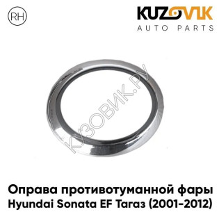 Оправа противотуманной фары правая хром Hyundai Sonata EF Тагаз (2001-2012) KUZOVIK