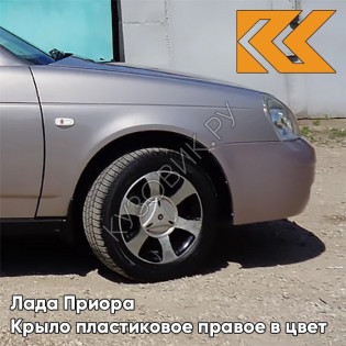 Крыло переднее правое в цвет кузова Лада Приора пластиковое 257 - Звёздная пыль - Светло-розовый