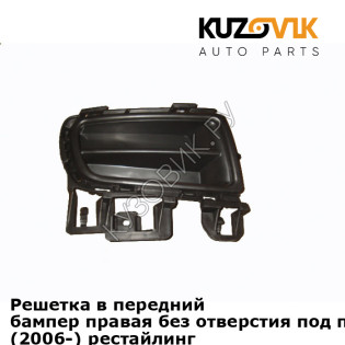 Решетка в передний бампер правая без отверстия под птф Mazda 6 GG (2006-) рестайлинг KUZOVIK