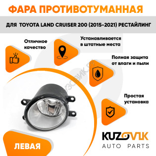 Фара противотуманная левая Toyota Land Cruiser 200 (2015-2021) рестайлинг KUZOVIK